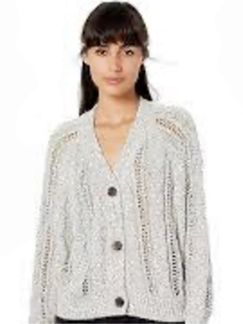 cupcakes and cashmere Cable Knit Cashmere Cardigan in Beige Size Small